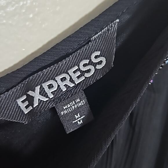 EUC Express Strappy Beaded V Neck Slip Dress Sz Medium - Picture 4 of 12